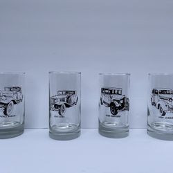 1930 Pierce Arrow  Vintage Glass Antique Classic Car Man Cave  4-Pieces