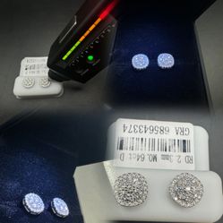 Halo Round Cut VVS/D lab Created Stud Earing{925ss}