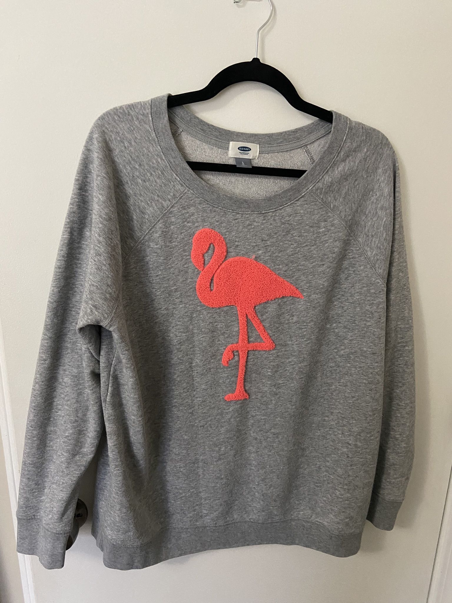 Old Navy Women’s Pink Flamingo Sweatshirt 