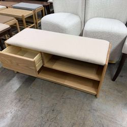 39 inch Solid Wood Shoe Bench