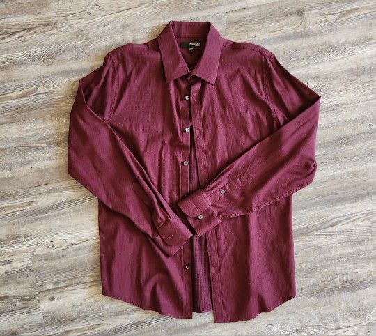 Murano Liquid Luxury Burgundy Dress Shirt (Slim Fit)