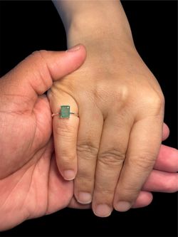 Natural Emerald Ring 1 Ct 925 Sterling Silver Size 5 Certified