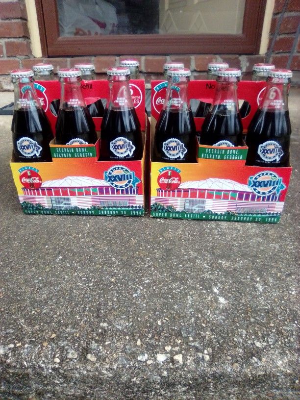 2 Super Bowl XXVIII Coca Cola 6-packs Unopened