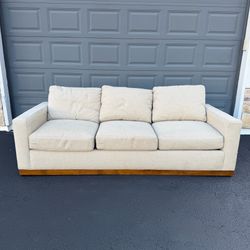 Off White Three-Cushion Track Arm Sofa by Klaussner Home Furnishings