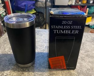 Stainless Steel Double Wall Vacuum Tumbler - Matte Black - 20oz, New in box !!