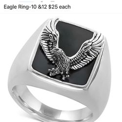 Men’s Eagle Rings Size 10 & 12 $25 Each Sterling Silver