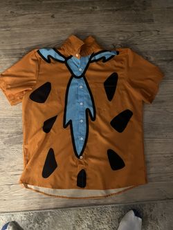 Men XL Flintstone Fred Button Up Shirt