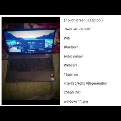 ( Touchscreen ) ( Laptop )

 Dell Latitude 5501 
intel i5 2.9ghz 9th generation 
Series