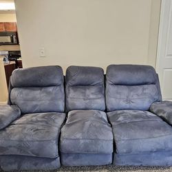 Gray Microfiber Recliner Couch