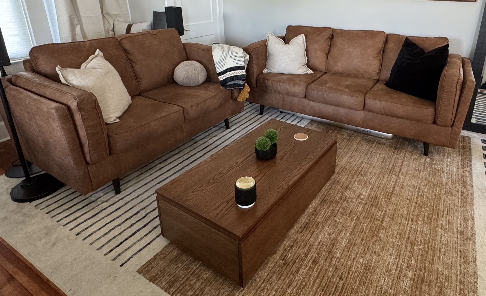 Loveseat & Sofa Set – Mid-Century Modern, Excellent Condition