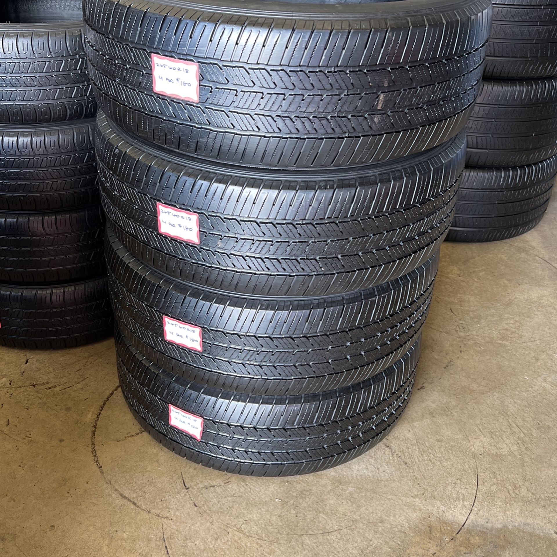 4-used Tires 265/60/R18 Michelin For 180.00 Installed.
