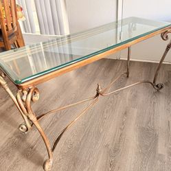 $80 Linda mesa de entrada de hierro y Vidrio Grueso