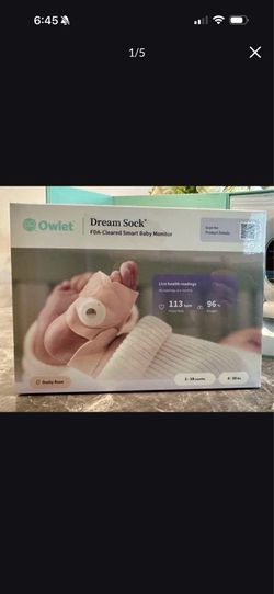 Owlet Dream Sock FDA-Cleared Smart Baby Monitor in Dusty Rose.
