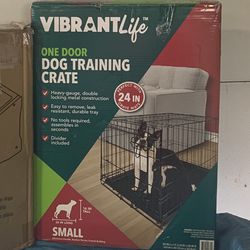 Vibrant Life, Single Door Folding With Divider Dog Crate 