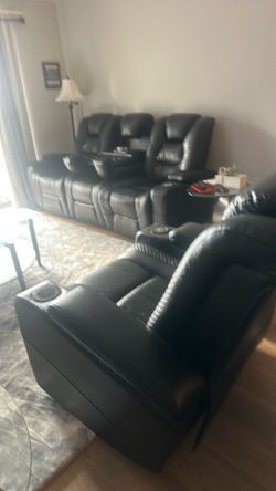 Black sofa and chair