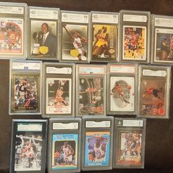 X12 Graded Michael Jordan Basketball Cards X1Shaq
