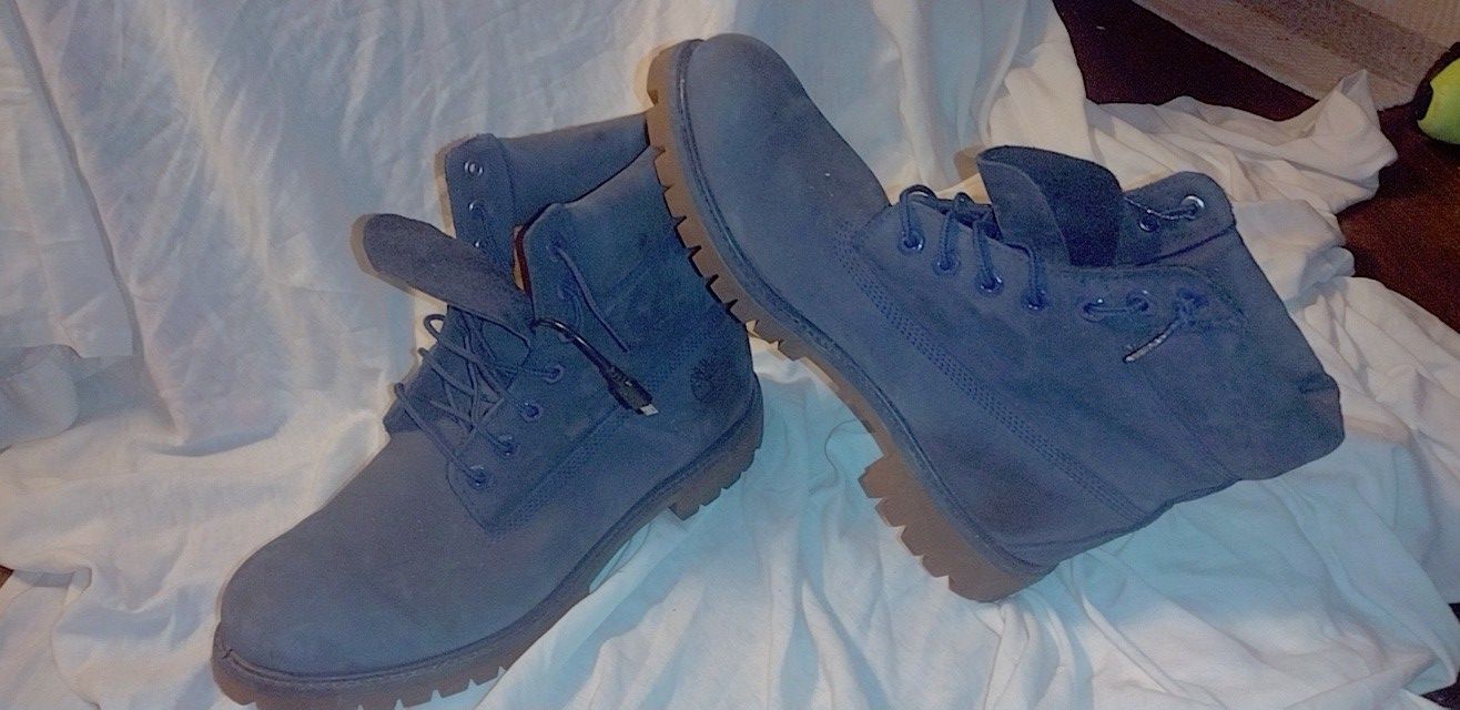Navy Blue Suede Timberland Boots 