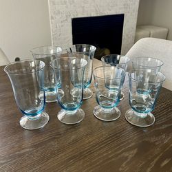 Colore Blue (Provencial) by LENOX 8 Piece Glass Set Highball Double Old Fashioned