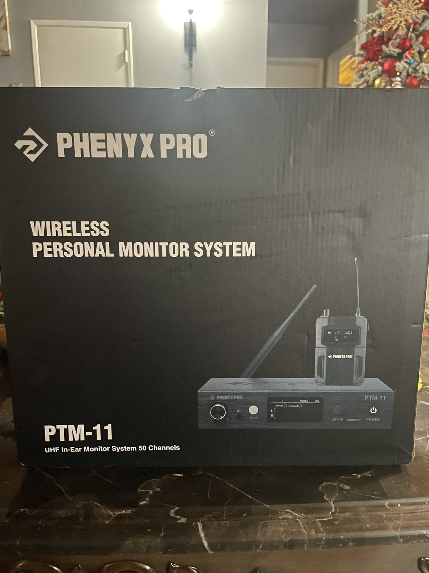 Phenyx Pro UHF Mono Wireless in-Ear Monitor System, Metal Wireless IEM System, Bodypack Receiver, 50 Adjustable Frequencies, Separate Outputs, 164ft O