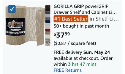 Drawer Shelf and Cabinet Liner, 17.5” x 30