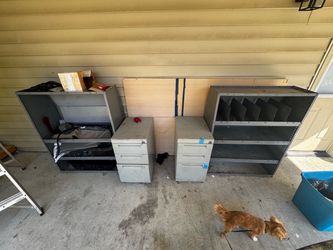 Metal garage storage shelves / cabinets