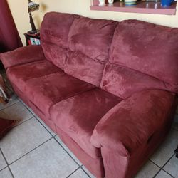 Burgundy ,triple Reclining Sofa