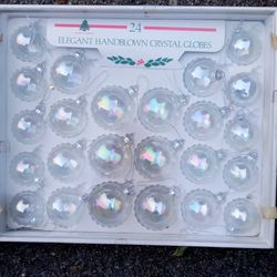 2 Sets of 24 Crystal Globe Ornaments