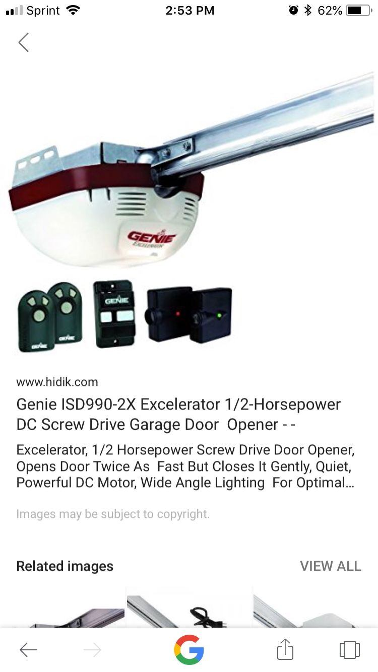 Genie excelerator Garage door opener-used