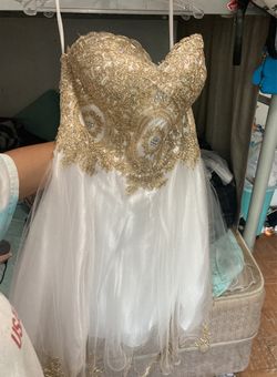 Beautiful Strapless White Homecoming Dress