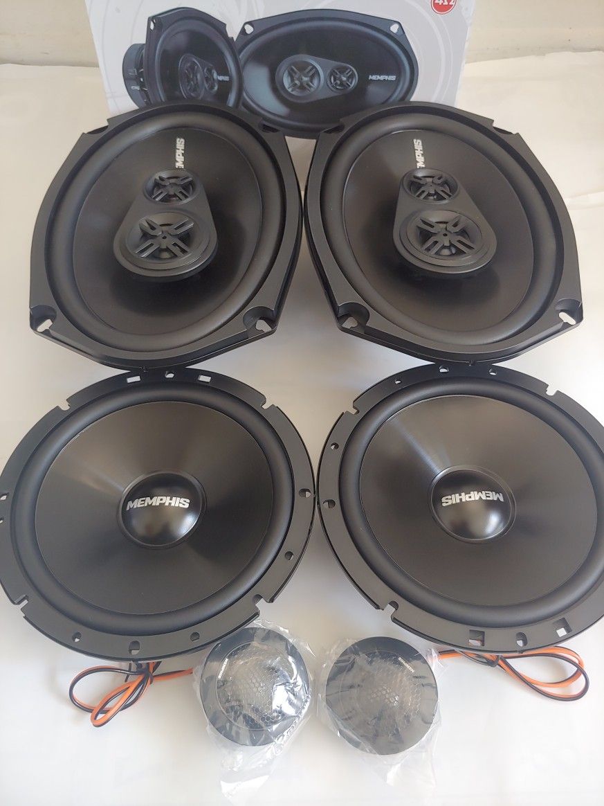 MEMPHIS 1 PAIR 6.5" 100 WATTS COMPONENT & 1 PAIR 6×9 3 WAY 110 WATTS CAR SPEAKER ( BRAND NEW PRICE IS LOWEST INSTALL NOT AVAILABLE )