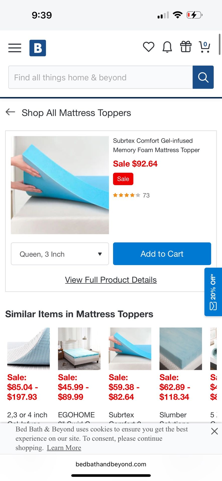 Subrtex Gel Memory Foam