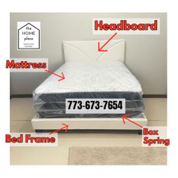 Queen Bed + Mattress + Box Spring 