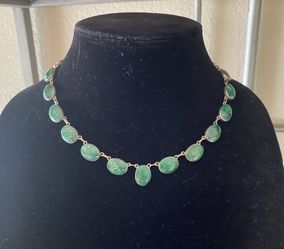Southwestern Sterling Silver and Malachite (?) Necklace