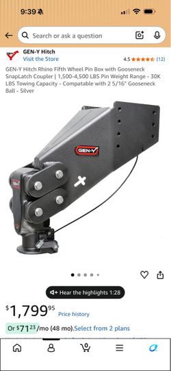 GEN-Y Hitch Rhino Fifth Wheel Pin Box