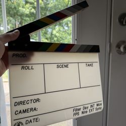 Birns & Sawyer 11" Professional Acrylic Production Slate with Color Clapper Sticks Film Slate 
