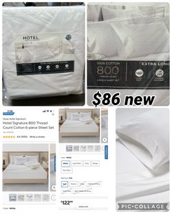 Hotel Signature 800 Thread Count Cotton 6-piece Sheet Set