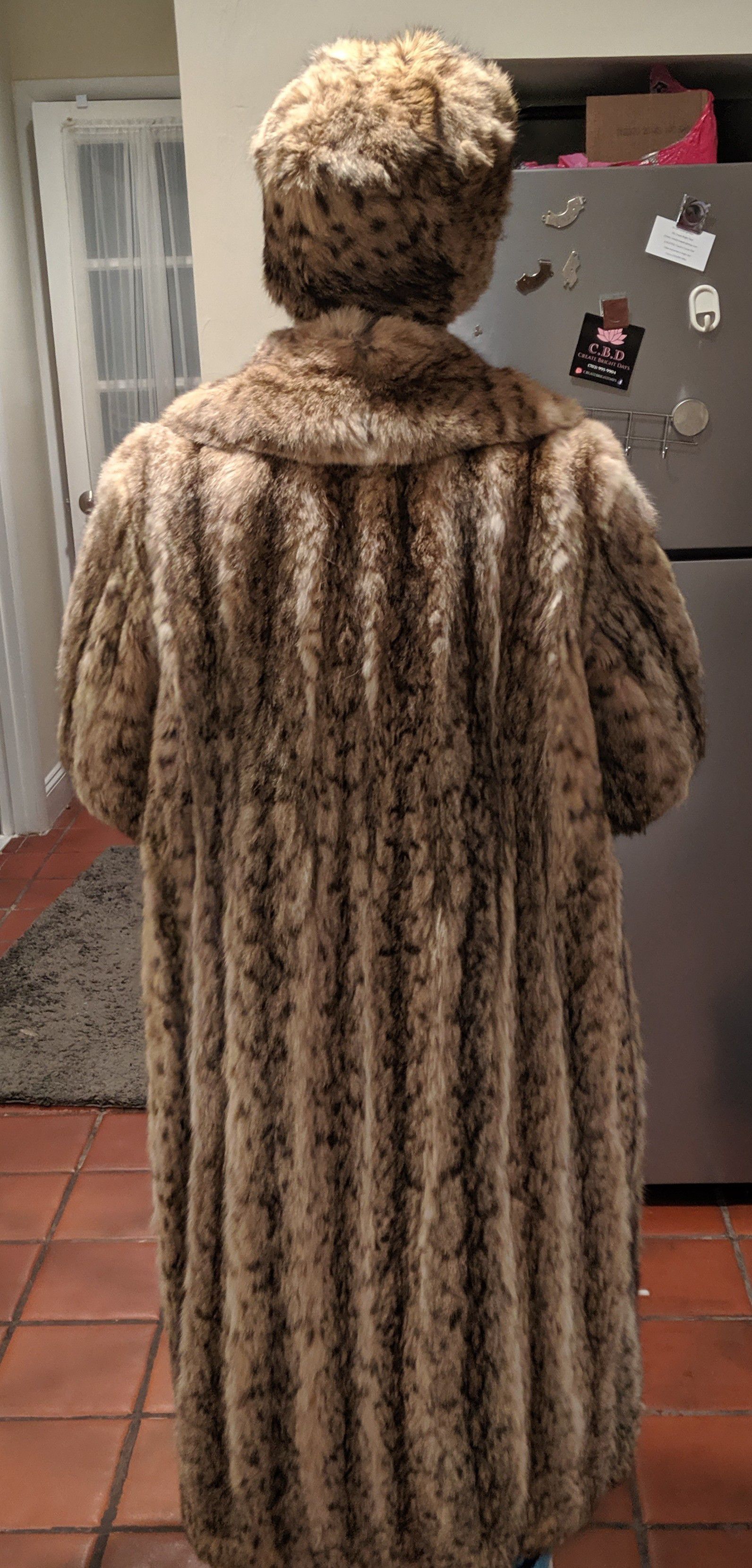 Fur Coat with matching fur hat