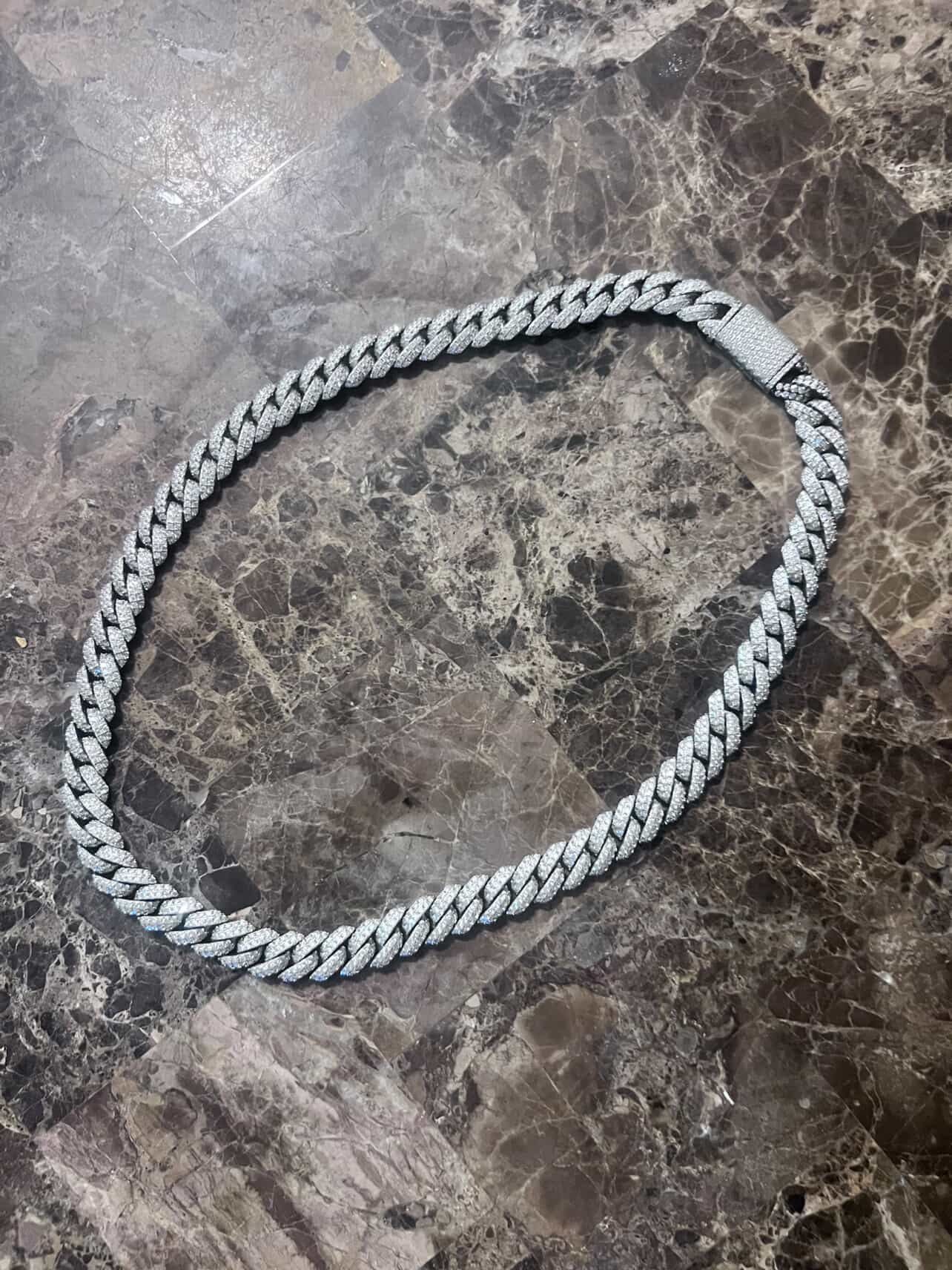 moissanite silver chain 