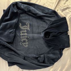 Juicy Couture Velour Set – Navy Blue (Top M / Bottoms L)