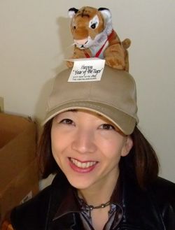 Tiger on a hat, baseball hat with plush tiger, gift , fun white elephant