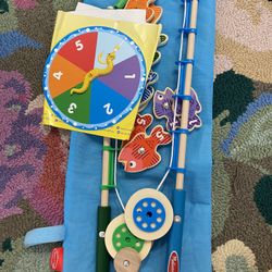 Melissa & Doug Catch & Count Wooden Fishing Game With 2 Magnetic Rods