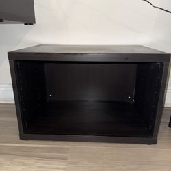 Brown wood side storage cube/ open cabinet
