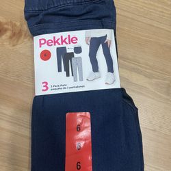 Pekkle Kids 3 Pack Leggings Pants 6 Size