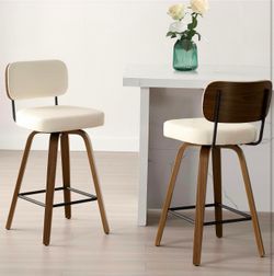 Seta of 2 Modern Counter Height Bar Stools – Excellent Condition