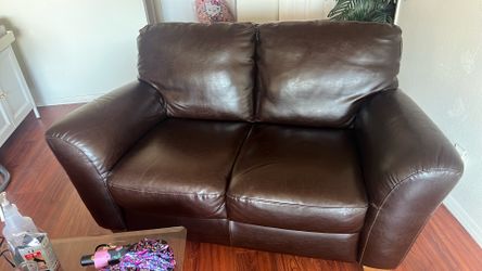 Leather love seat