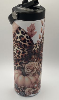 Fall Leopard Bow 20 Ounce Tumbler