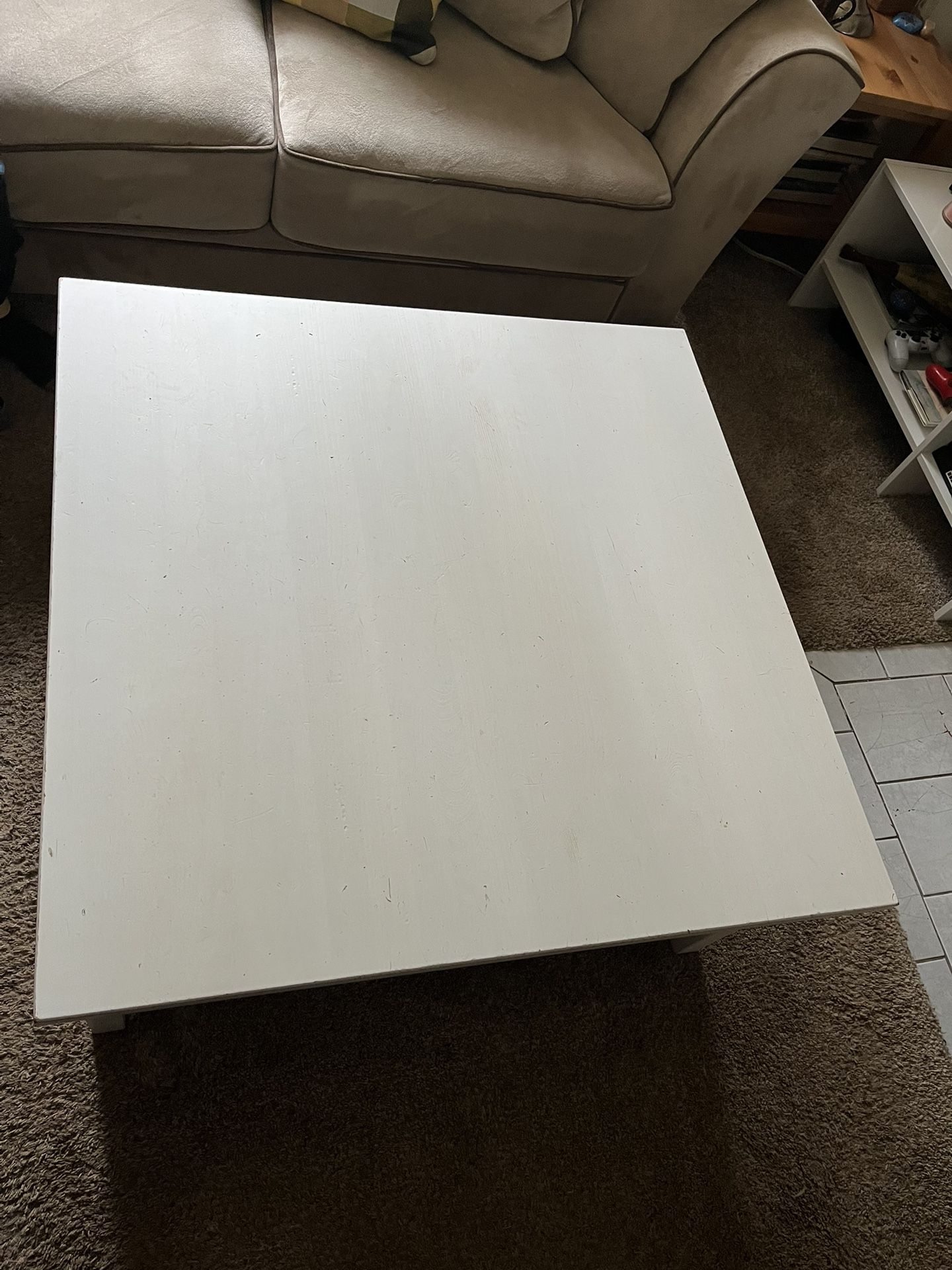FREE  White Square Wooden Coffee Table 