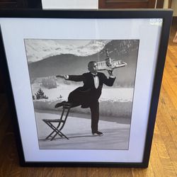Framed Print of 1932 Photograph Ice Skating Waiter - 25x28  