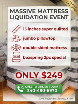 15 inches double sided jumbo queen mattress boxspring 2pc special
