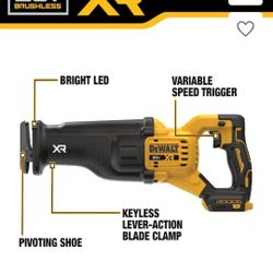 Dewalt 20v Sawzall Brushless XR Brand New Tool Only 